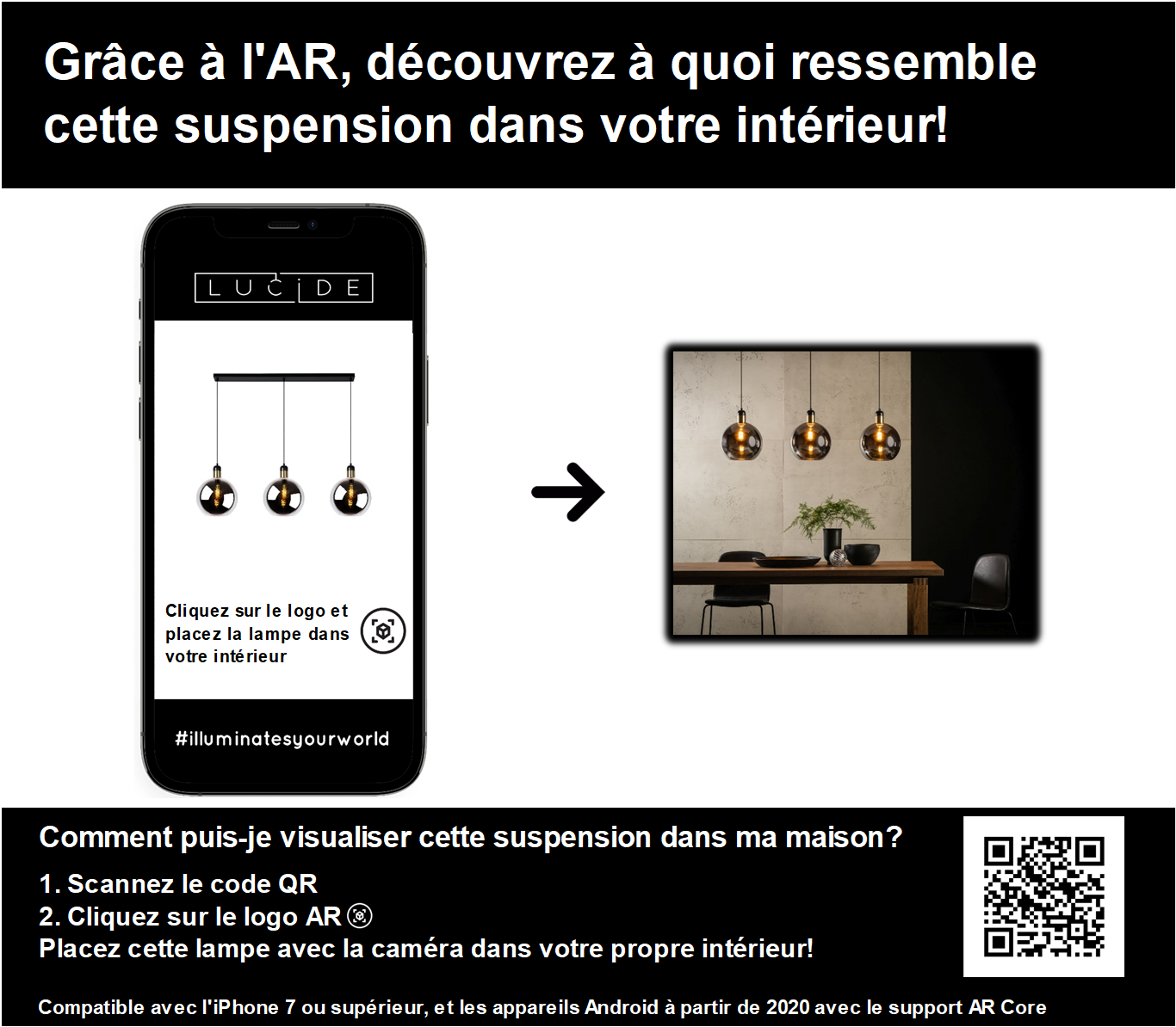 Hanglamp Julius | 3 Lampen | E27 | Fumé