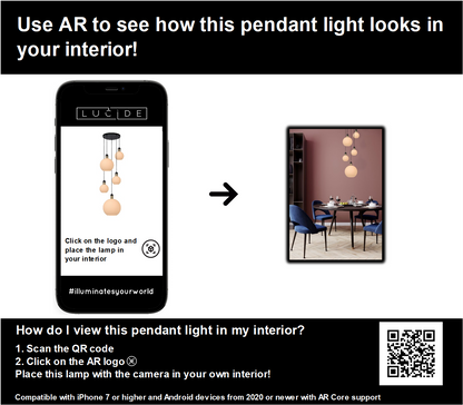 Hanglamp Julius | 5 Lampen | E27 | Opaal