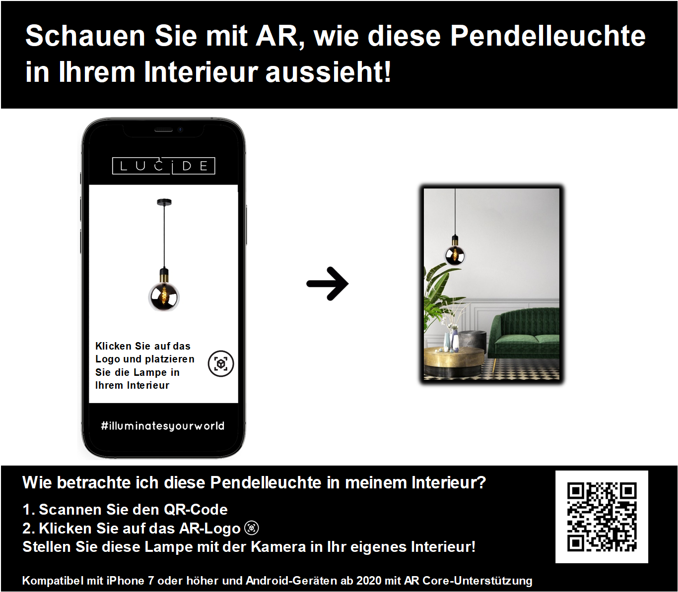 Hanglamp Julius |  Ø 20 cm | E27 | Fumé