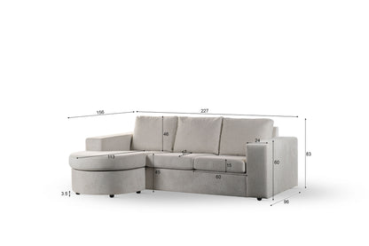 Hoekbank Ivette | Beige Lord | Longchair L+R