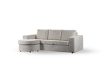 Hoekbank Ivette beige lord longchair l+r, vooraanzicht op witte achtergrond
