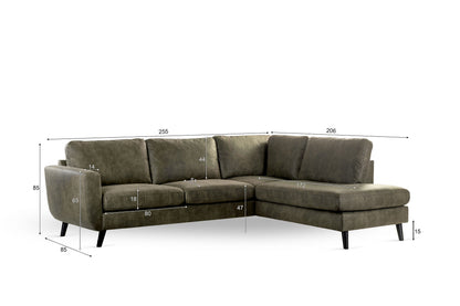 Hoekbank Yuma | Groen Yuma