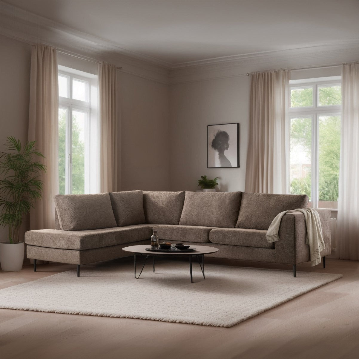 Hoekbank Evi | Taupe Lord