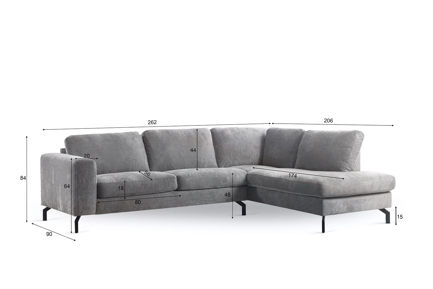 Hoekbank Perfect | Grijs Harmony