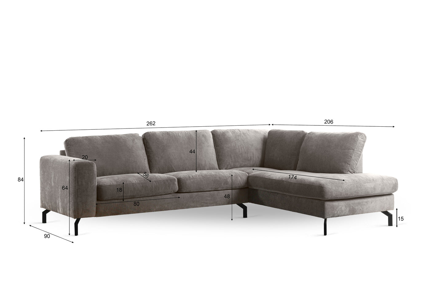 Hoekbank Perfect | Champagne Harmony