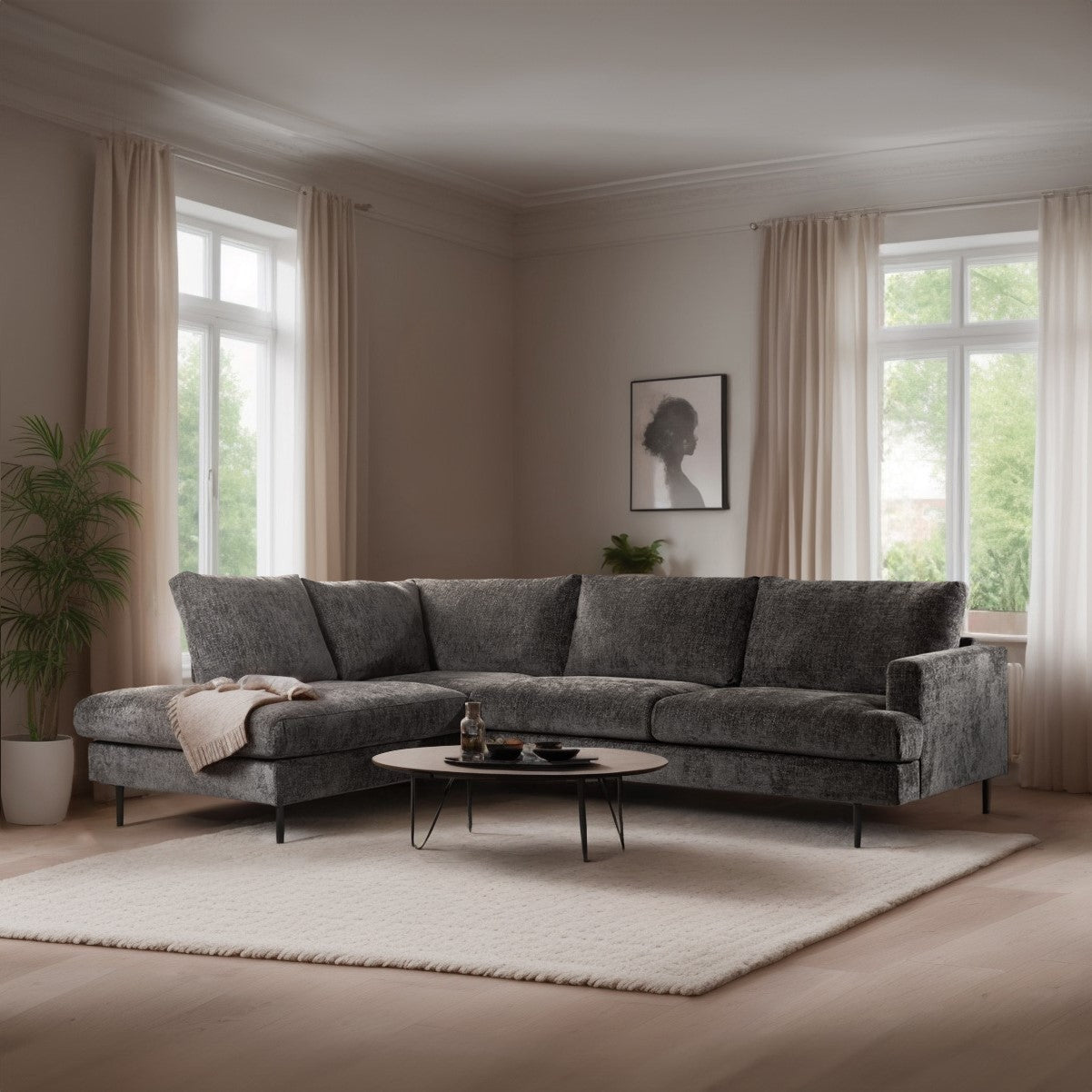 Hoekbank Soof | Antraciet Haga