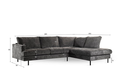 Hoekbank Soof | Antraciet Haga