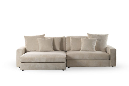 Hoekbank Lincoln | Naturel Ribcord | Longchair L+R