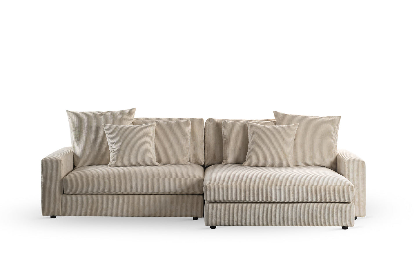 Hoekbank Lincoln | Naturel Ribcord | Longchair L+R