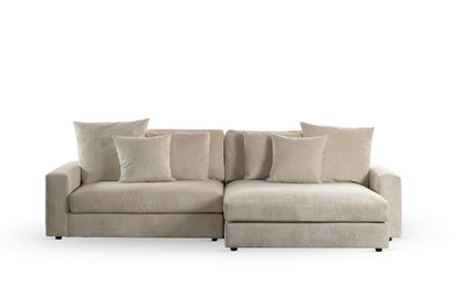 Hoekbank Lincoln | Naturel Ribcord | Longchair L+R