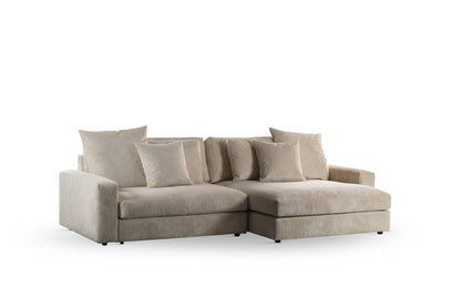 Hoekbank Lincoln | Naturel Ribcord | Longchair L+R