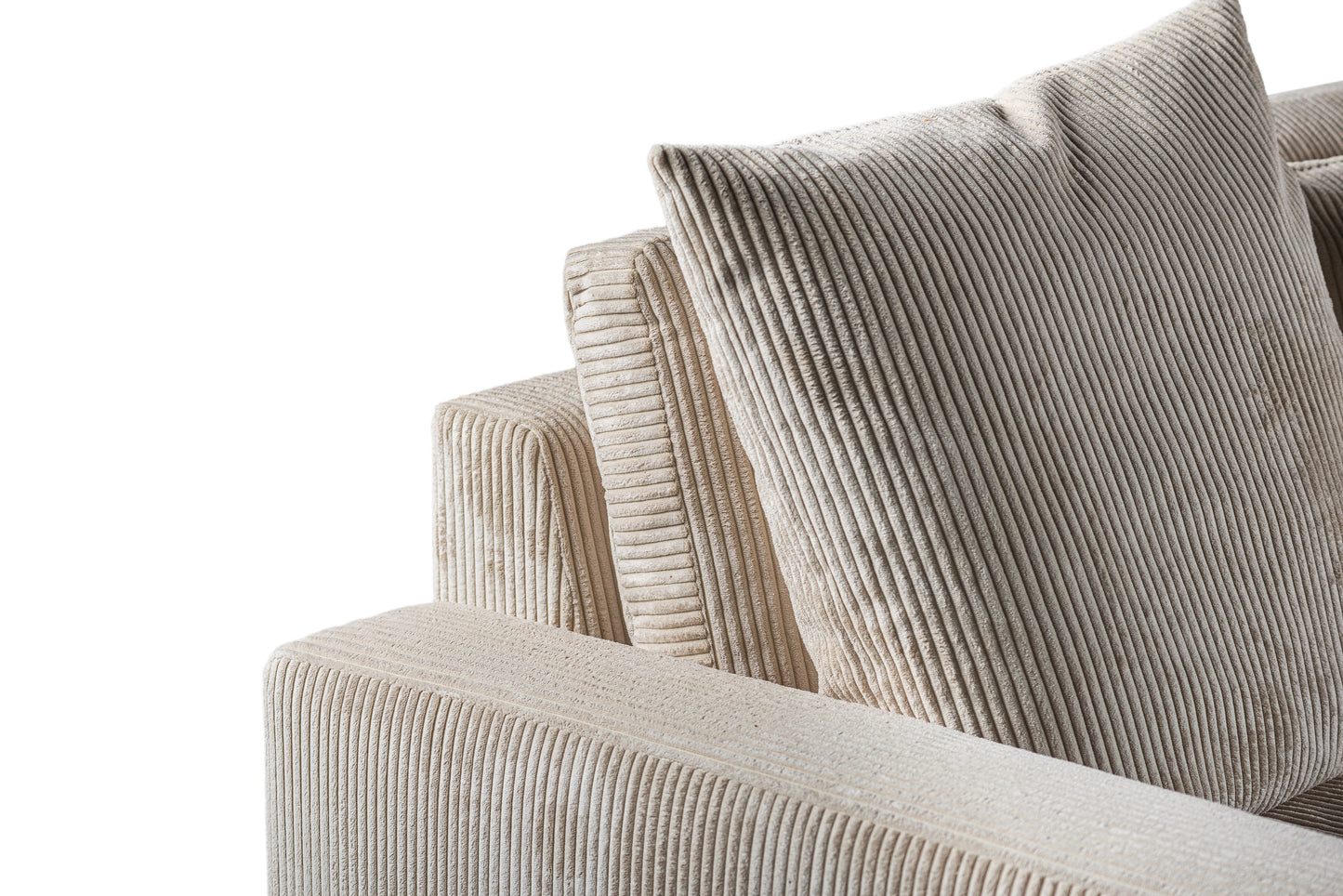 Hoekbank Lincoln | Naturel Ribcord | Longchair L+R