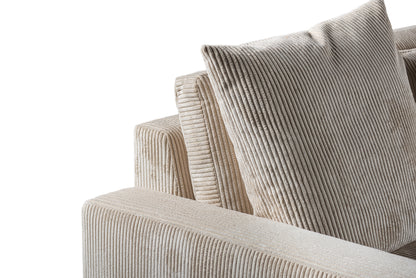 Hoekbank Lincoln | Naturel Ribcord | Longchair L+R