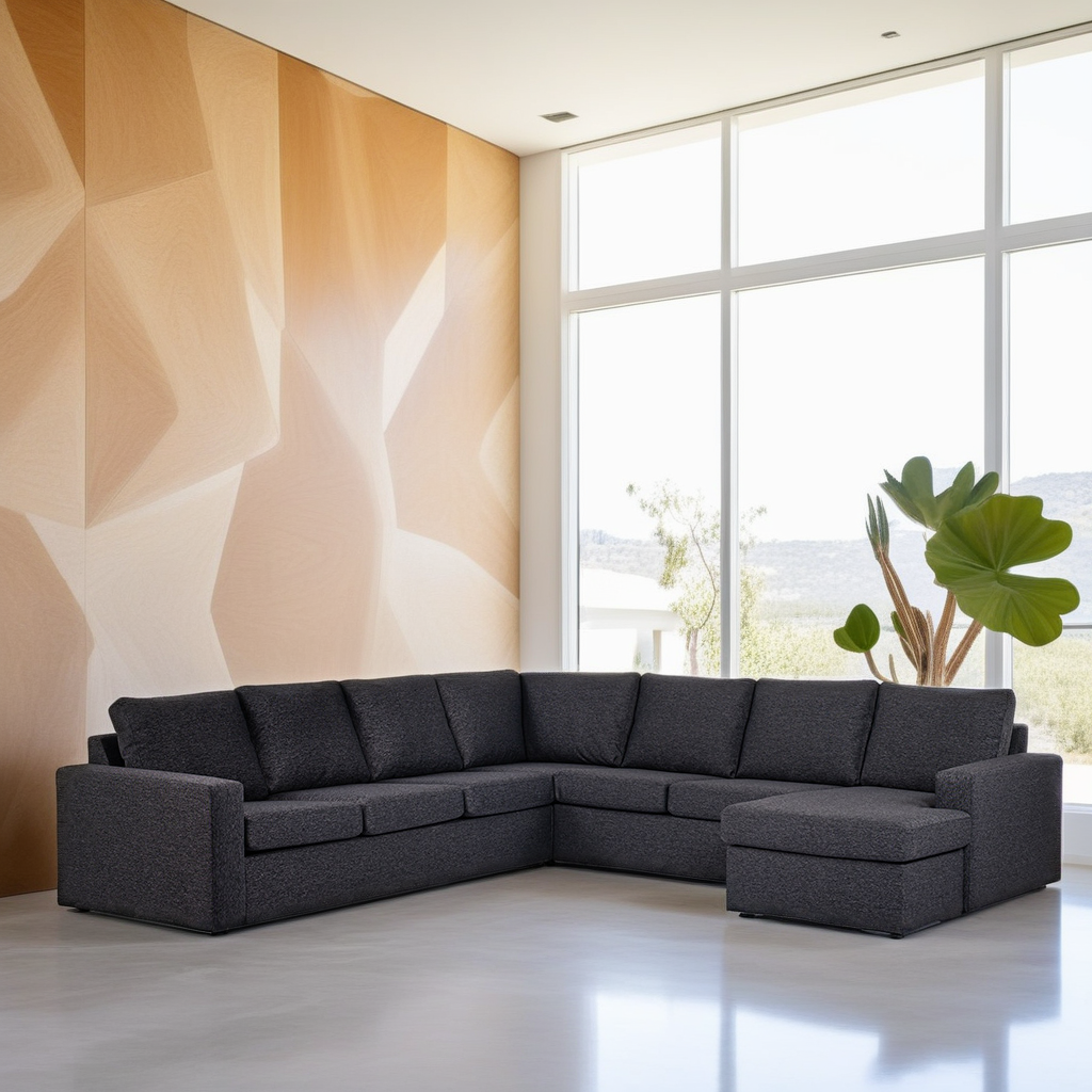 Hoekbank Becca | Antraciet Dortmund | Longchair L+R