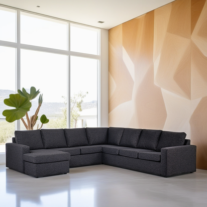 Hoekbank Becca | Antraciet Dortmund | Longchair L+R