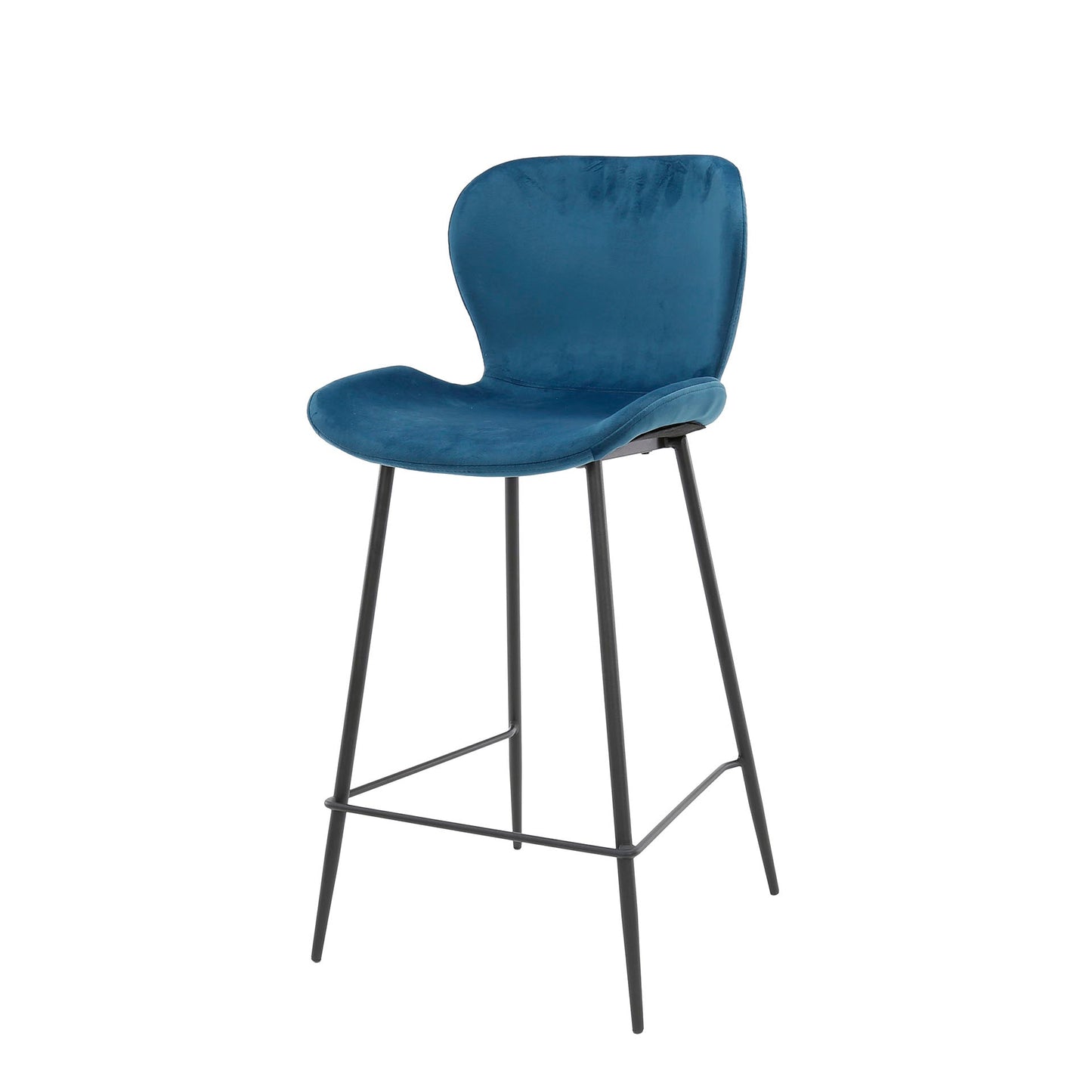 Barstoel Brandon | Velours Blauw