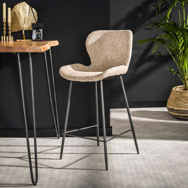 Barkruk Brandon | Bouclé Zand
