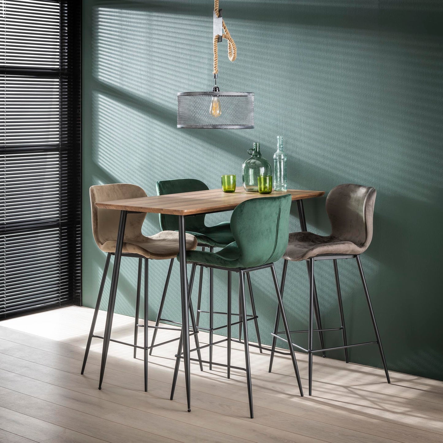 Barstoel Brandon | Velours Roze | Magazijn leegverkoop