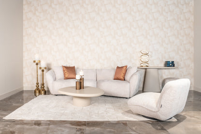 Salontafel Clayton beige mdf, vooraanzicht in een interieur