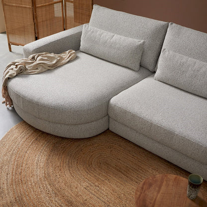 Hoekbank Como wit puente chaise lounge rond, detail van het materiaal