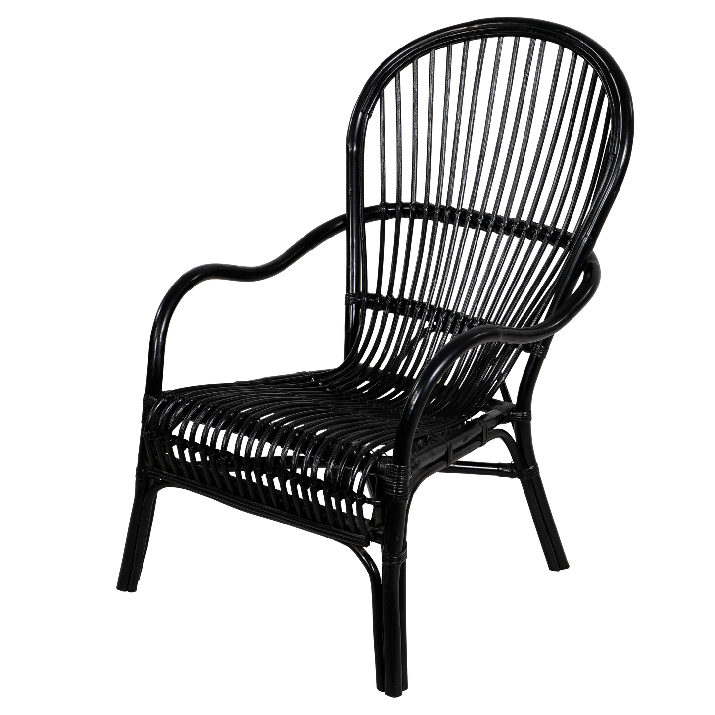 Loungestoel Nonna | Zwart Rotan