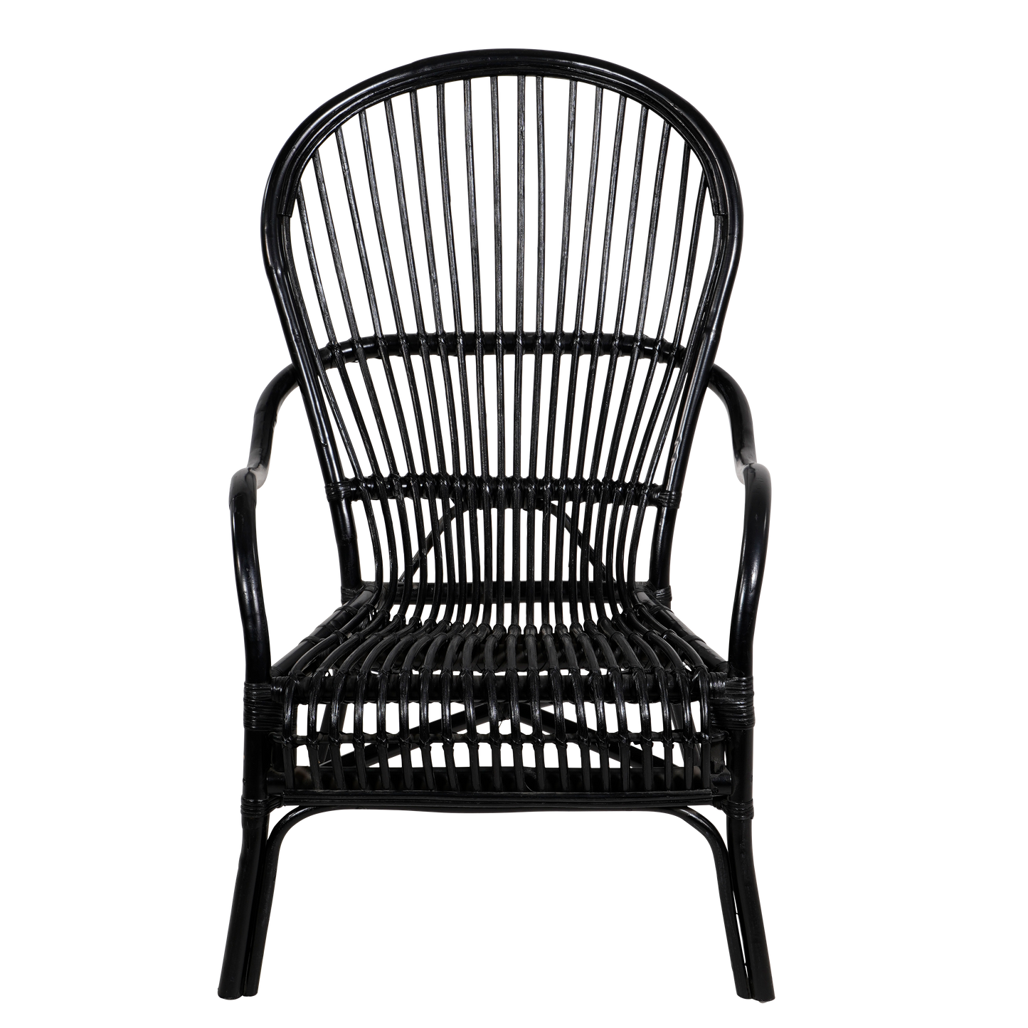 Loungestoel Nonna | Zwart Rotan