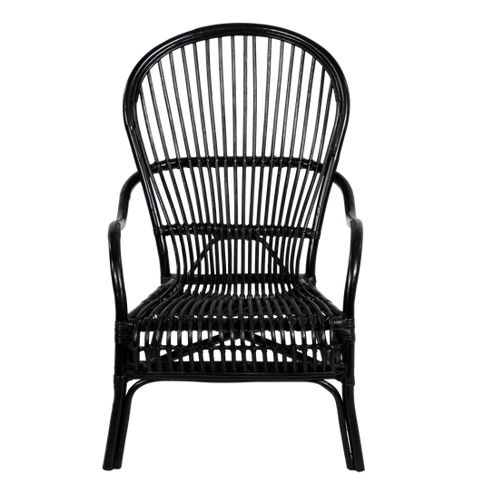 Loungestoel Nonna | Zwart Rotan