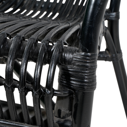 Loungestoel Nonna | Zwart Rotan