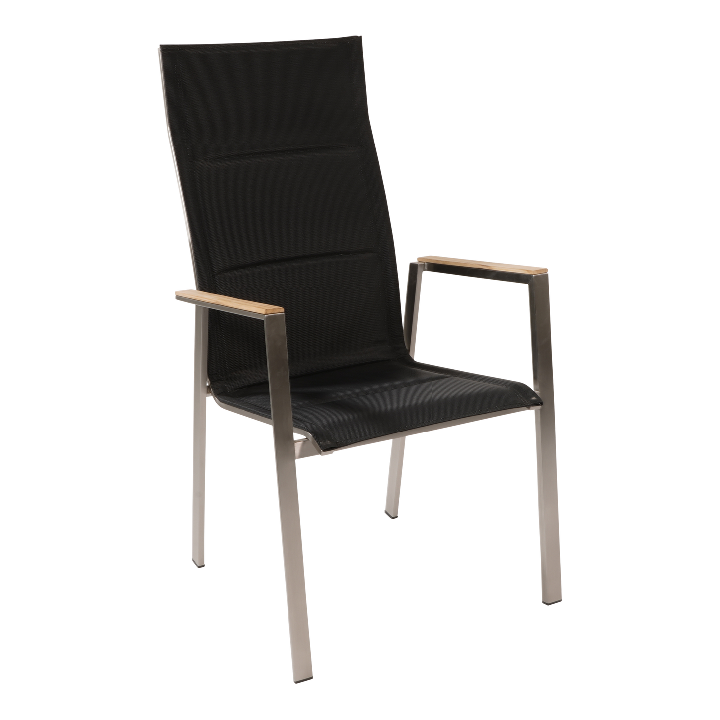 Stapelbare Tuinstoel Marmaris | Zwart Hoge Rug RVS