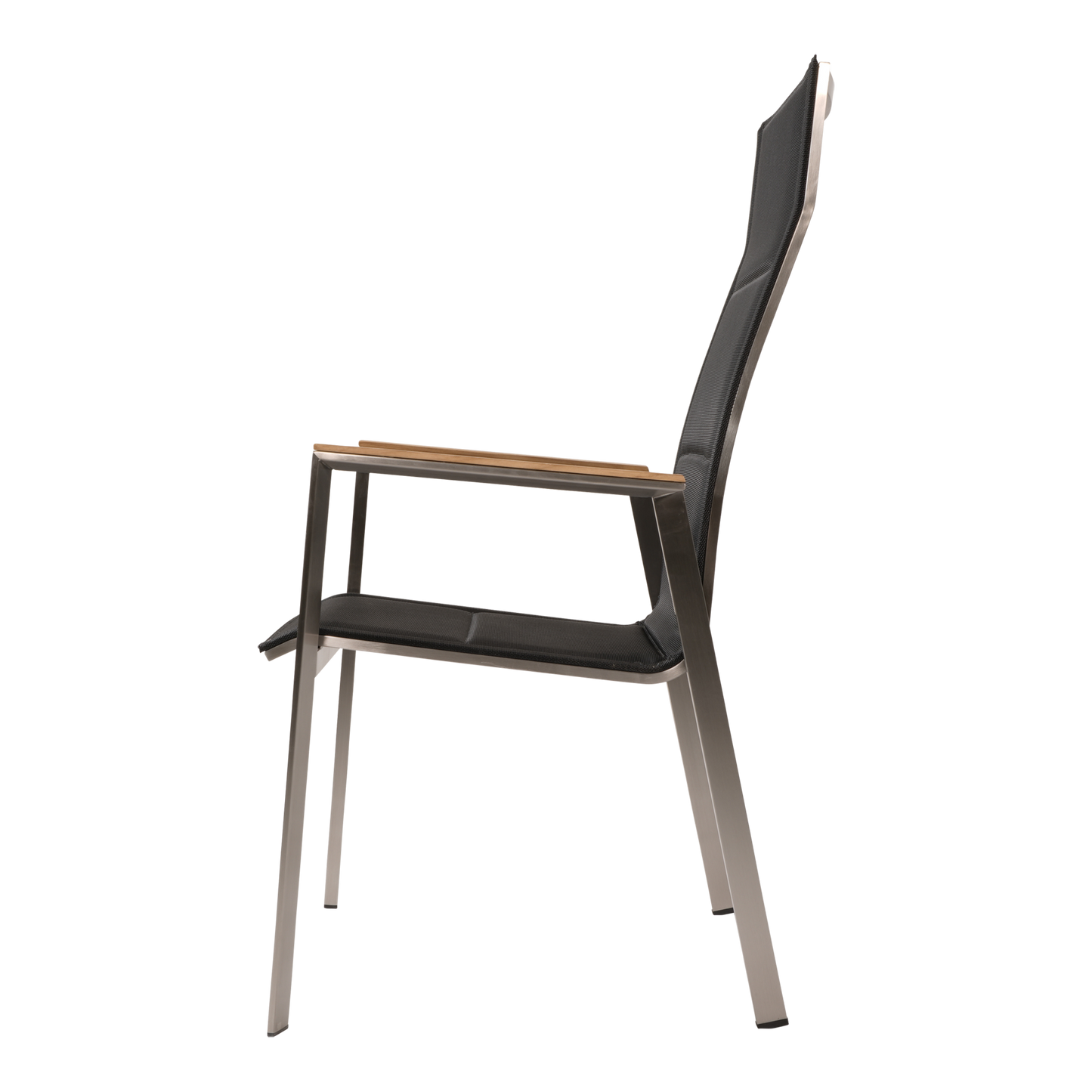 Stapelbare Tuinstoel Marmaris | Zwart Hoge Rug RVS