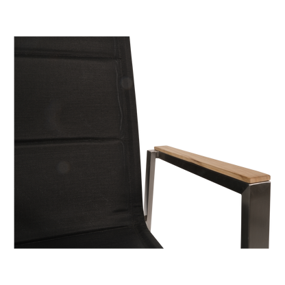 Stapelbare Tuinstoel Marmaris | Zwart Hoge Rug RVS