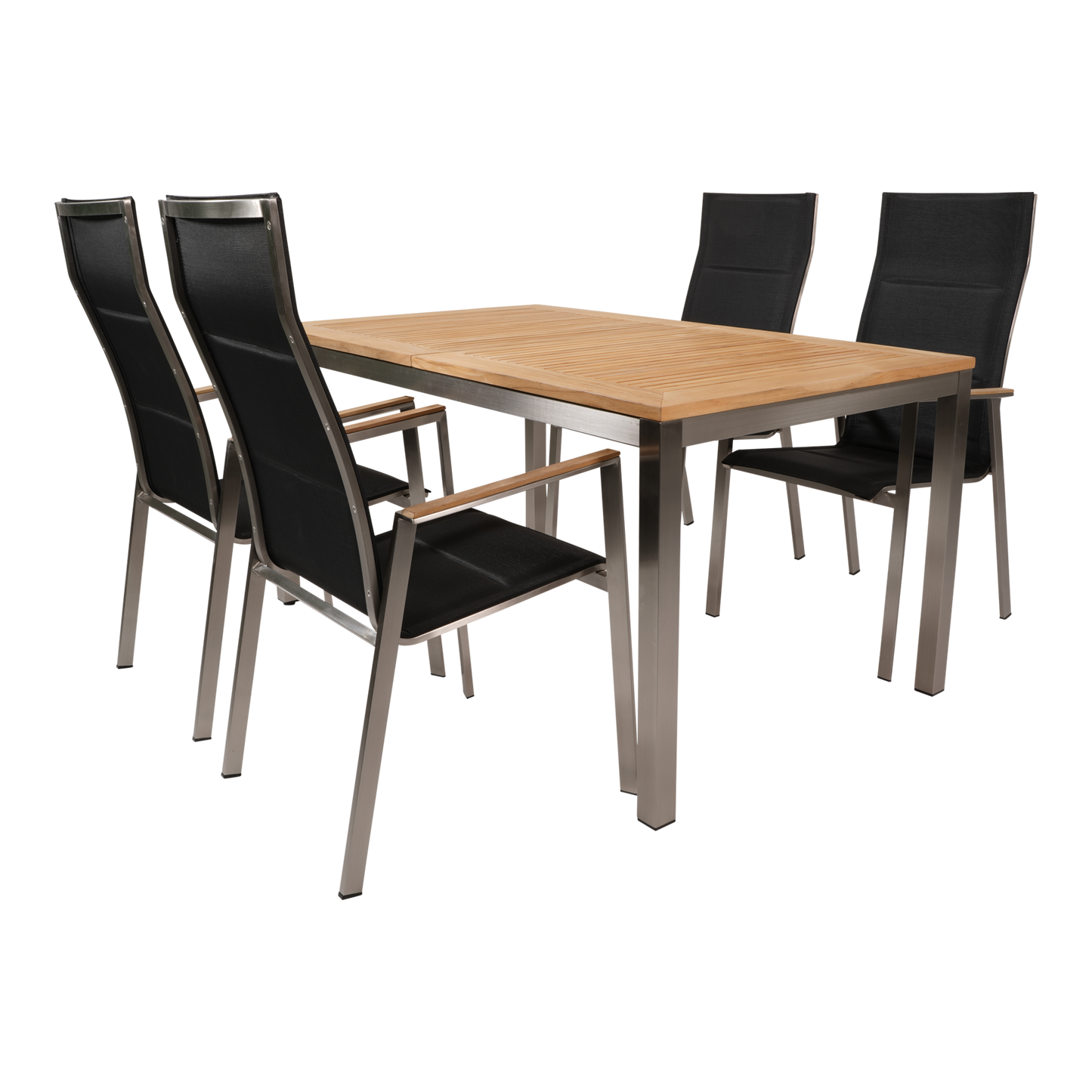 Stapelbare Tuinstoel Marmaris | Zwart Hoge Rug RVS