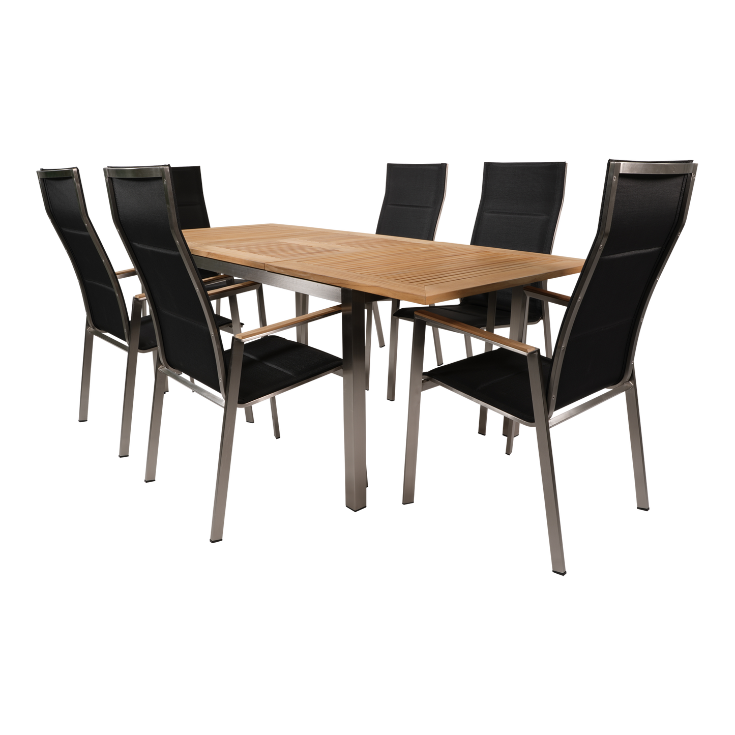 Stapelbare Tuinstoel Marmaris | Zwart Hoge Rug RVS