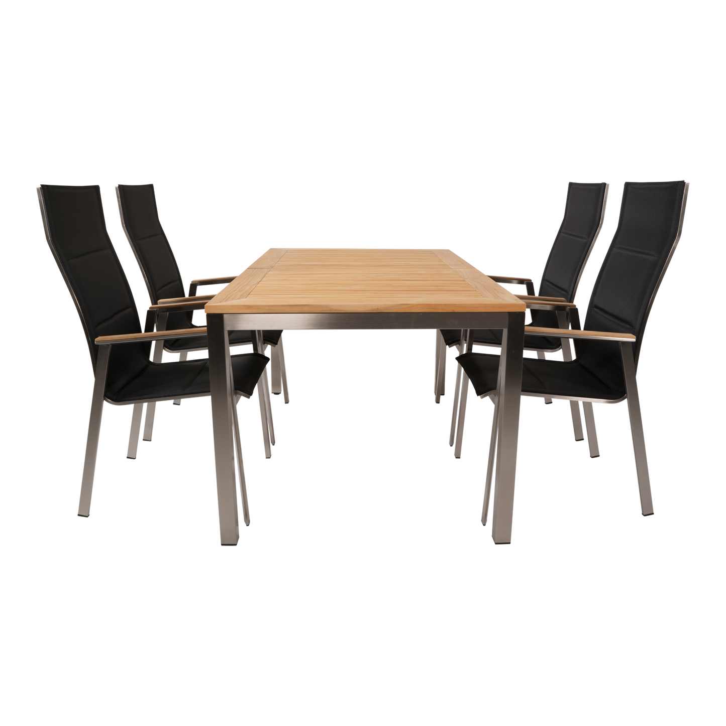 Stapelbare Tuinstoel Marmaris | Zwart Hoge Rug RVS