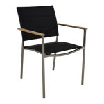 Stapelbare Tuinstoel Marmaris | Zwart Lage Rug RVS