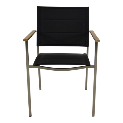 Stapelbare Tuinstoel Marmaris | Zwart Lage Rug RVS