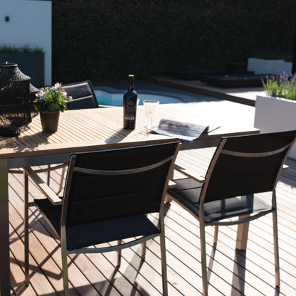 Stapelbare Tuinstoel Marmaris | Zwart Lage Rug RVS