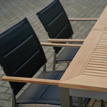 Stapelbare Tuinstoel Marmaris | Zwart Lage Rug RVS