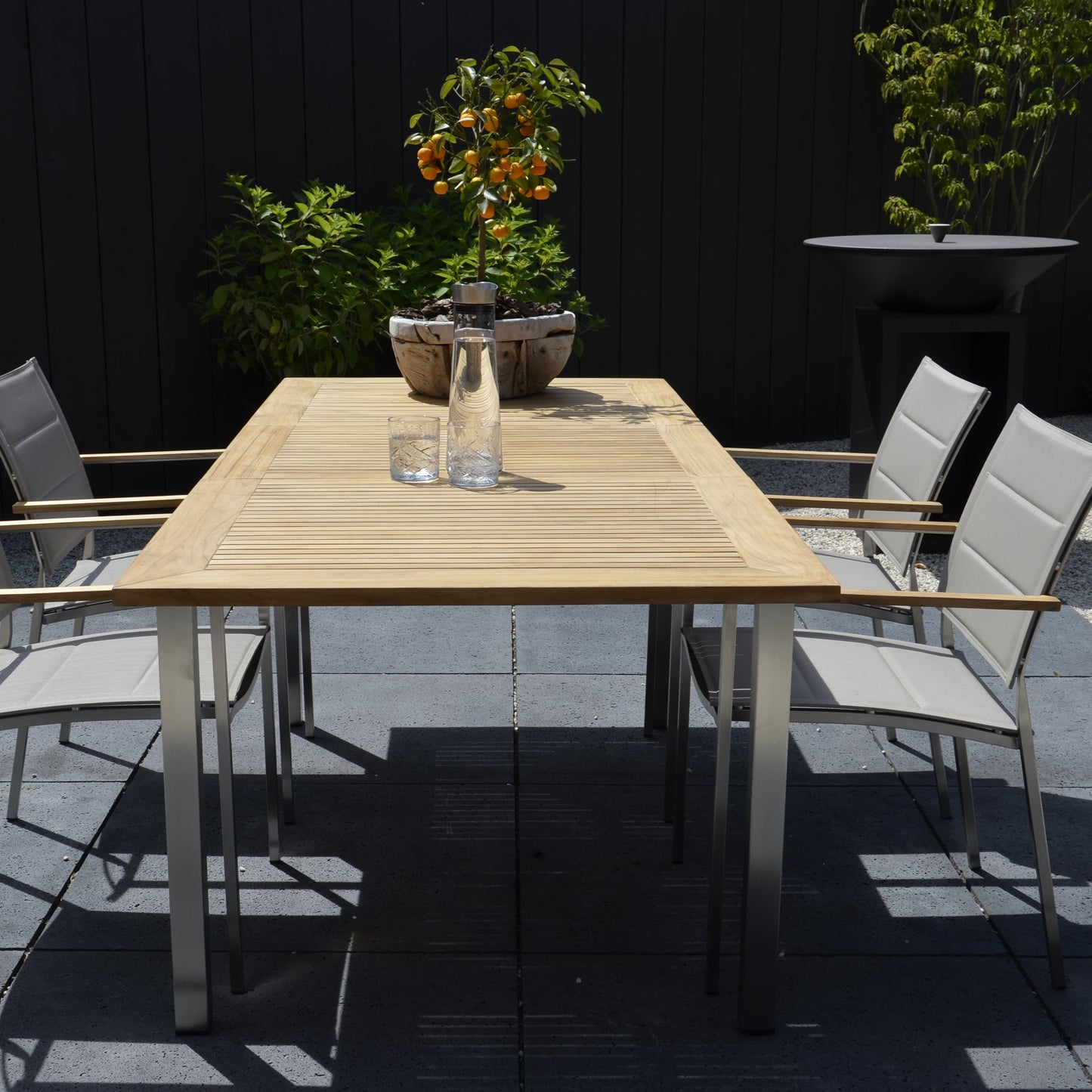 Stapelbare Tuinstoel Marmaris | Taupe Lage Rug RVS