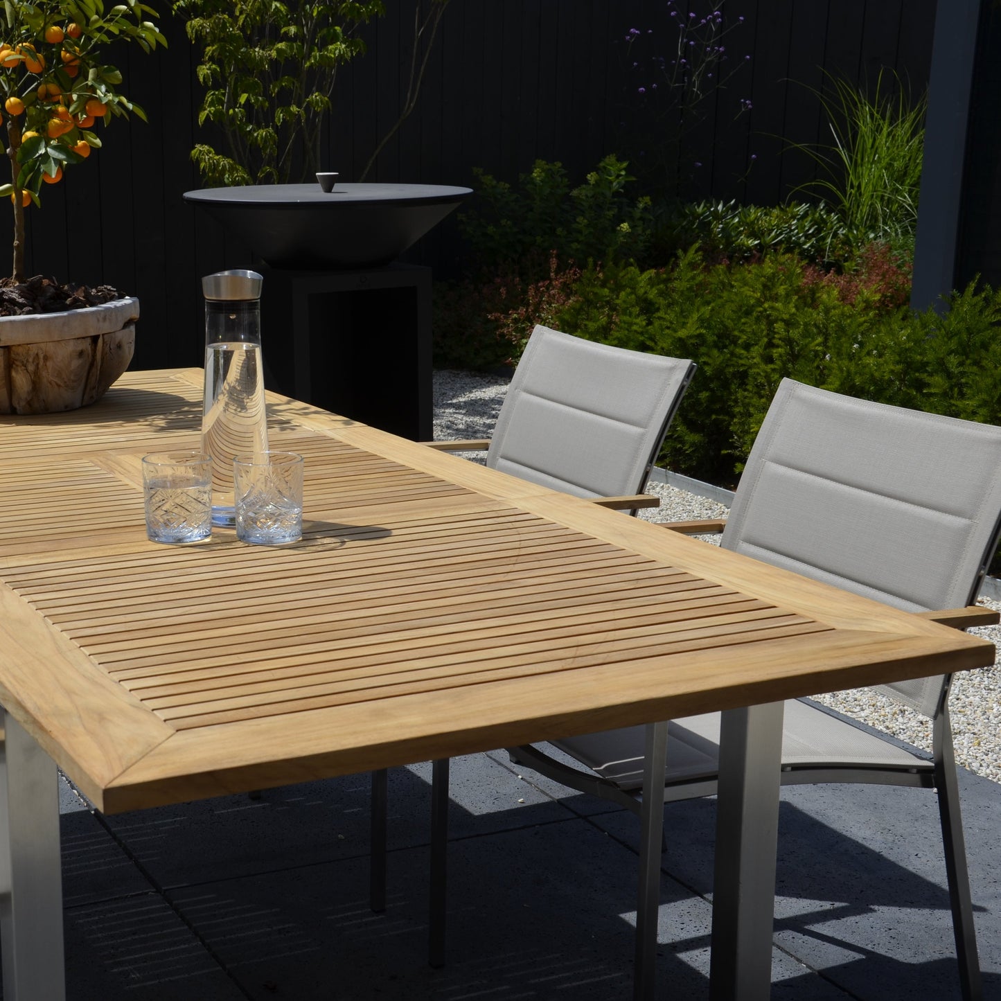 Stapelbare Tuinstoel Marmaris | Taupe Lage Rug RVS