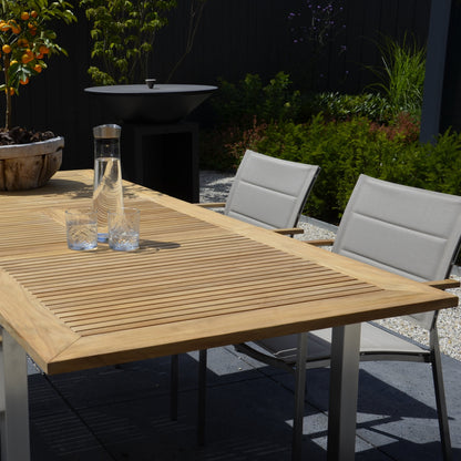 Stapelbare Tuinstoel Marmaris | Taupe Lage Rug RVS