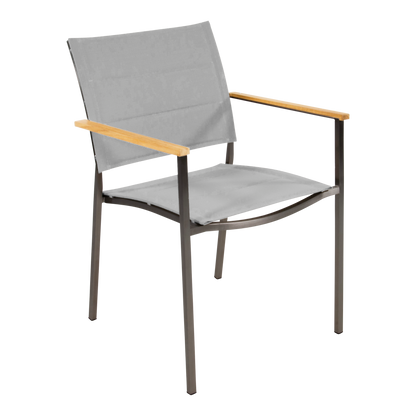 Stapelbare Tuinstoel Marmaris | Taupe Lage Rug RVS