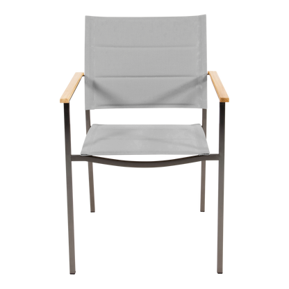 Stapelbare Tuinstoel Marmaris | Taupe Lage Rug RVS