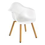 Tuinstoel Montreux | Houten poten | Wit