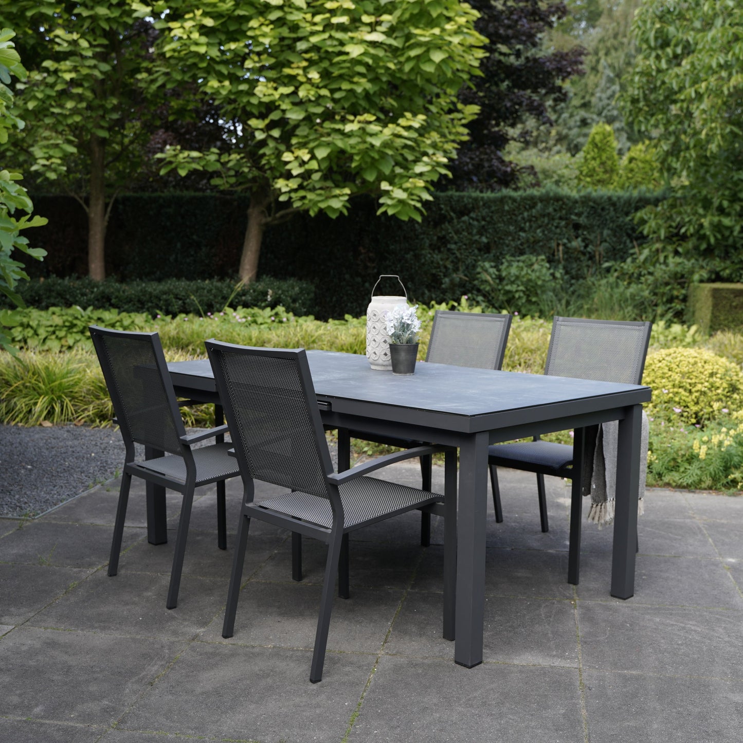 Tuintafel Baleno Negro | Uittrektafel | Grijs