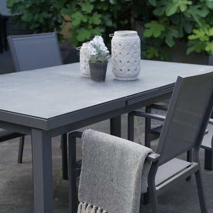 Tuintafel Baleno Negro | Uittrektafel | Grijs