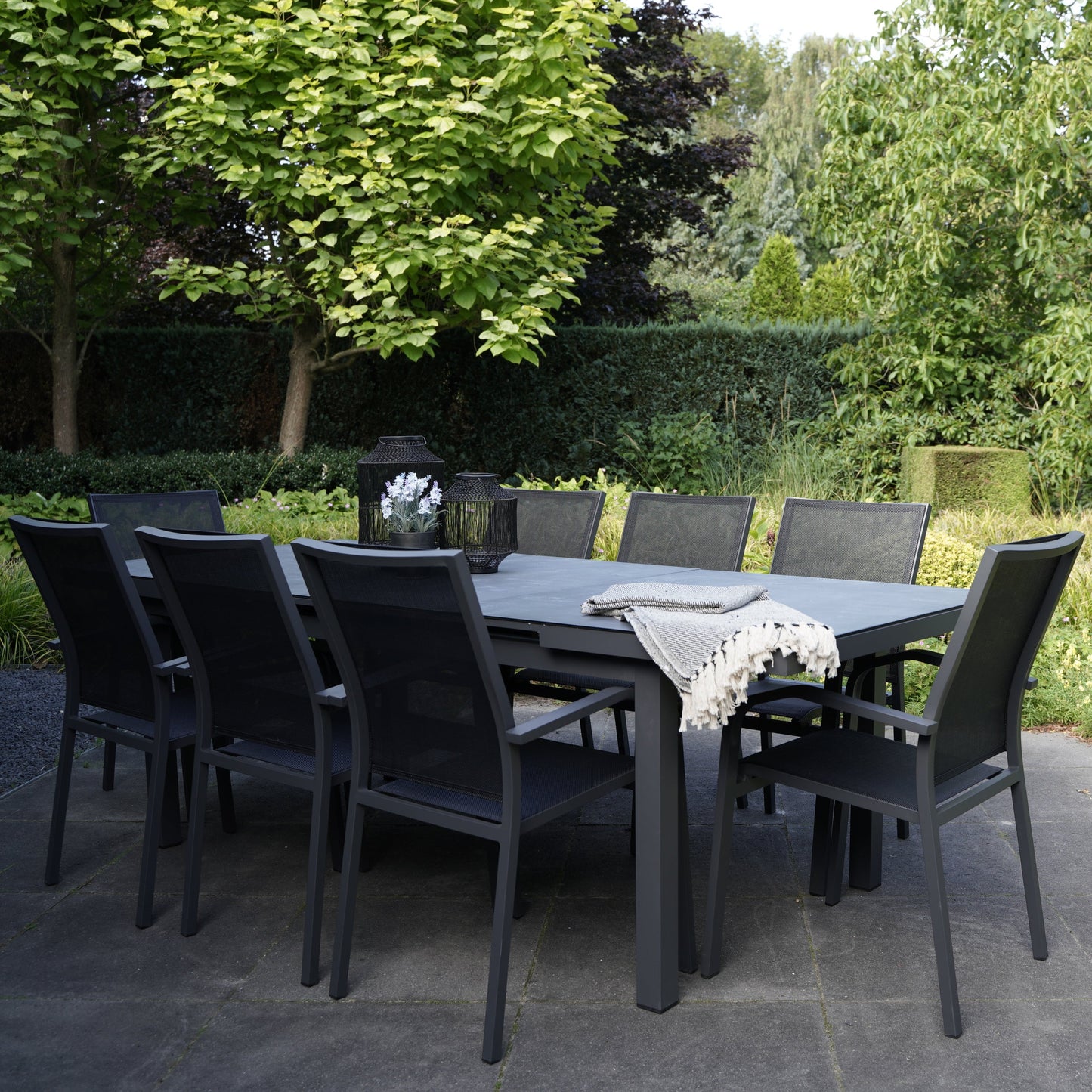 Tuintafel Baleno Negro | Uittrektafel | Grijs