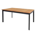 Tuintafel Monza naturel teakhout, schuin vooraanzicht op witte achtergrond