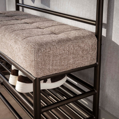 Kapstok Bank Sato | Bruin Stof