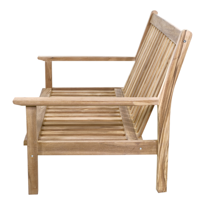 Loungebank Teak | 124 cm | Naturel Teakhout
